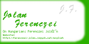 jolan ferenczei business card